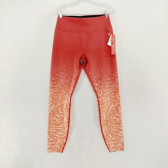 Good American Ombre Fade Animal Print Leggings Raw Hem Athleisure Leggings P6218 - Picture 1 of 9